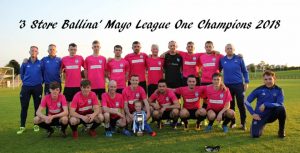 Ballina FC B team Mayo League One champions 2018